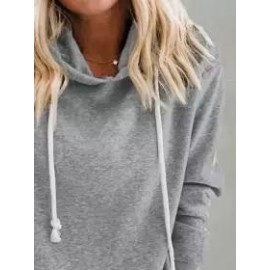 Pure Color Lace Long-sleeved Fashion Casual Hoodie