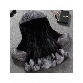 Hooded Asymmetric Hem Color Block Long Sleeve Coats