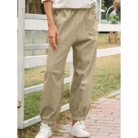 Casual Solid Color Pocket Wide-Leg Pants