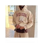 Vintage Men's Michigan Letters Casual Hoodie