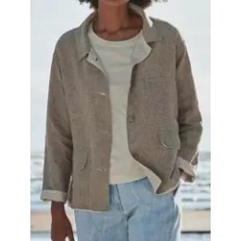 Pure Color Fashion Lapel Casual Long-sleeved Jacket