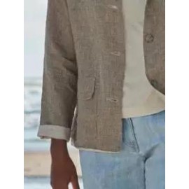 Pure Color Fashion Lapel Casual Long-sleeved Jacket