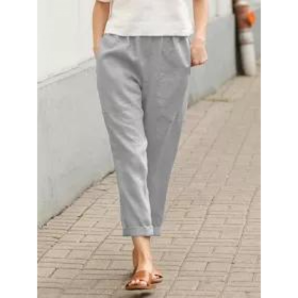 Women's Solid Color Double Pocket Pants Women's Solid Color Double Pocket Pants