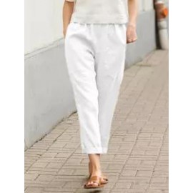 Women's Solid Color Double Pocket Pants