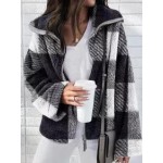 Fall/Winter Double-sided Plush Plaid Coat