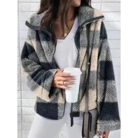 Fall/Winter Double-sided Plush Plaid Coat