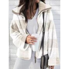 Fall/Winter Double-sided Plush Plaid Coat