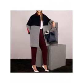 Fashion All-match Print Woolen Coat
