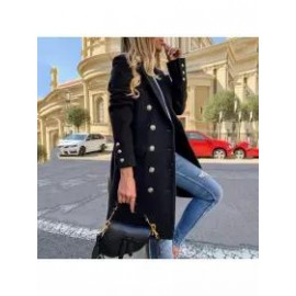 Women's Double Breasted Woolen Coat
