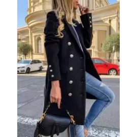 Women's Double Breasted Woolen Coat