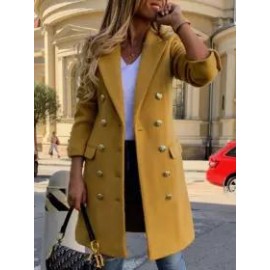Women's Double Breasted Woolen Coat