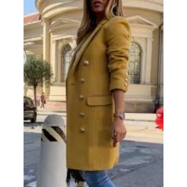 Women's Double Breasted Woolen Coat