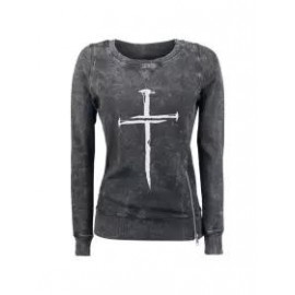 Womens Nail Cross Print Sweatshirt