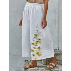 Womens floral print trousers