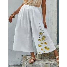 Womens floral print trousers