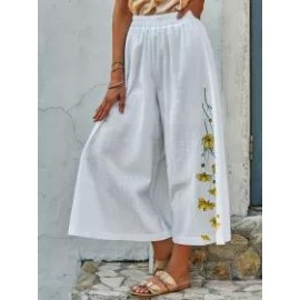 Womens floral print trousers