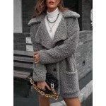 Casual Loose Plush Thick Single Breasted Cardigan Coat
