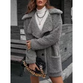 Casual Loose Plush Thick Single Breasted Cardigan Coat