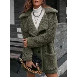 Casual Loose Plush Thick Single Breasted Cardigan Coat