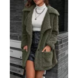 Casual Loose Plush Thick Single Breasted Cardigan Coat
