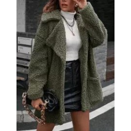 Casual Loose Plush Thick Single Breasted Cardigan Coat