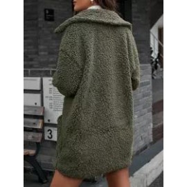 Casual Loose Plush Thick Single Breasted Cardigan Coat