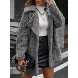 Casual Loose Plush Thick Single Breasted Cardigan Coat