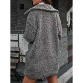 Casual Loose Plush Thick Single Breasted Cardigan Coat