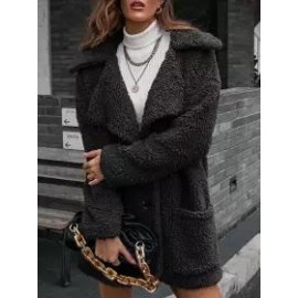 Casual Loose Plush Thick Single Breasted Cardigan Coat
