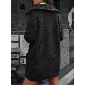 Casual Loose Plush Thick Single Breasted Cardigan Coat