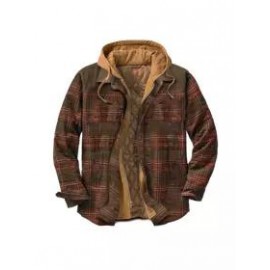 Mens Winter Plaid Thick Casual Jacket