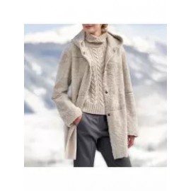Women's Hooded Reversible Fur Coat