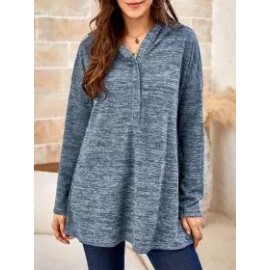 Women's Solid Color Hooded Sweater