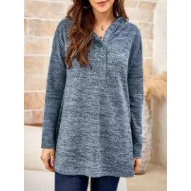 Women's Solid Color Hooded Sweater