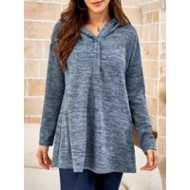 Women's Solid Color Hooded Sweater