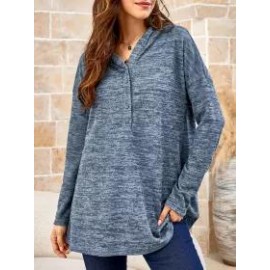 Women's Solid Color Hooded Sweater