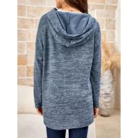Women's Solid Color Hooded Sweater