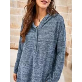 Women's Solid Color Hooded Sweater