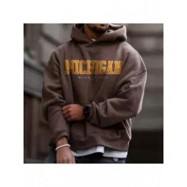 Men's Oversized Vintage Michigan USA Casual Hooded Sweatshirt