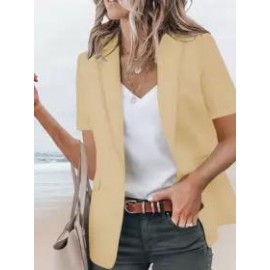 Casual Loose Solid Color Short-sleeved Blazer
