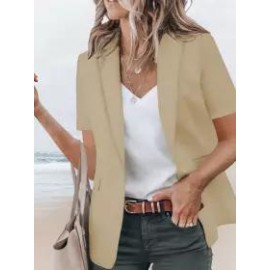 Casual Loose Solid Color Short-sleeved Blazer