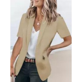 Casual Loose Solid Color Short-sleeved Blazer