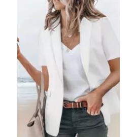 Casual Loose Solid Color Short-sleeved Blazer
