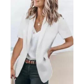 Casual Loose Solid Color Short-sleeved Blazer