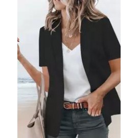 Casual Loose Solid Color Short-sleeved Blazer