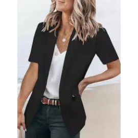 Casual Loose Solid Color Short-sleeved Blazer