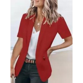 Casual Loose Solid Color Short-sleeved Blazer