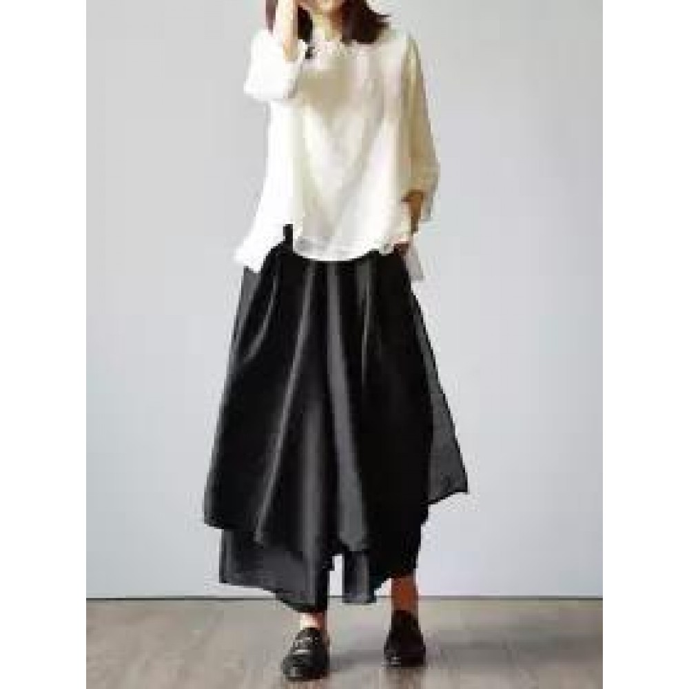 Cotton and linen casual wide-leg pants Cotton and linen casual wide-leg pants