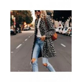 Casual Fashion Leopard Print Wool Coat