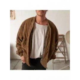 Unisex Vintage Suede Cotton Oversized Bomber Jacket